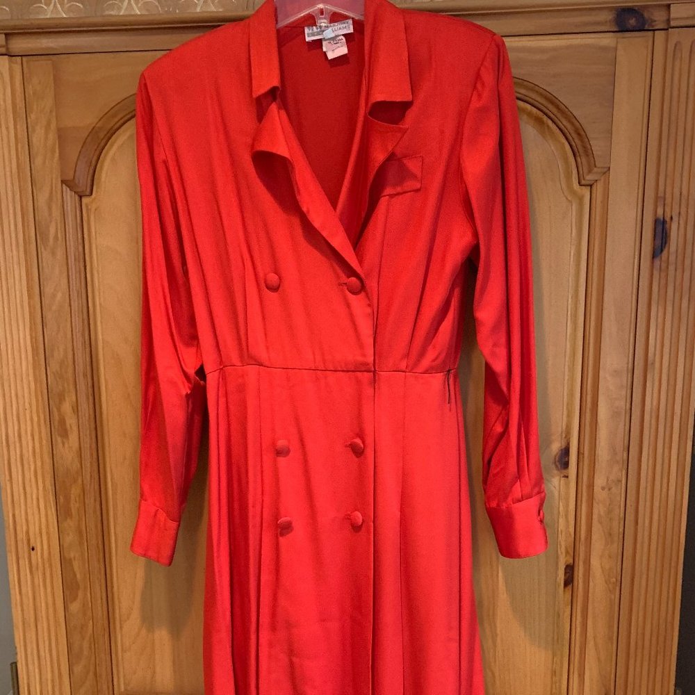 VINATGE RED DRESS WITH SHOULDER PADS (80S)